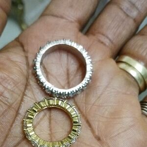 Elegant Silver and Gold Women's Ring Set